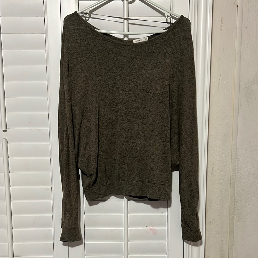 Cotton On Olive Green Long Sleeve Top Size Small